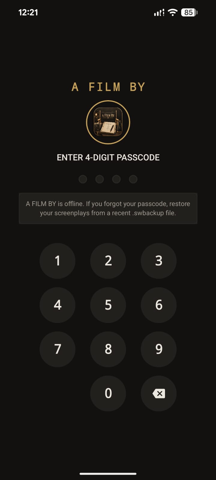 A FILM BY Android 4-Digit Passcode App Lock screen